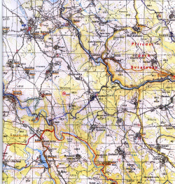 Podrobná mapa s vrstevnicemi